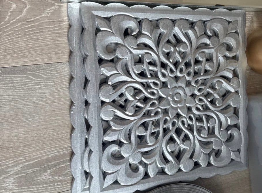 Decoratief Wandpaneel - Zilverkleurig, Ophalen, Oosters, Zilver, Zo goed als nieuw