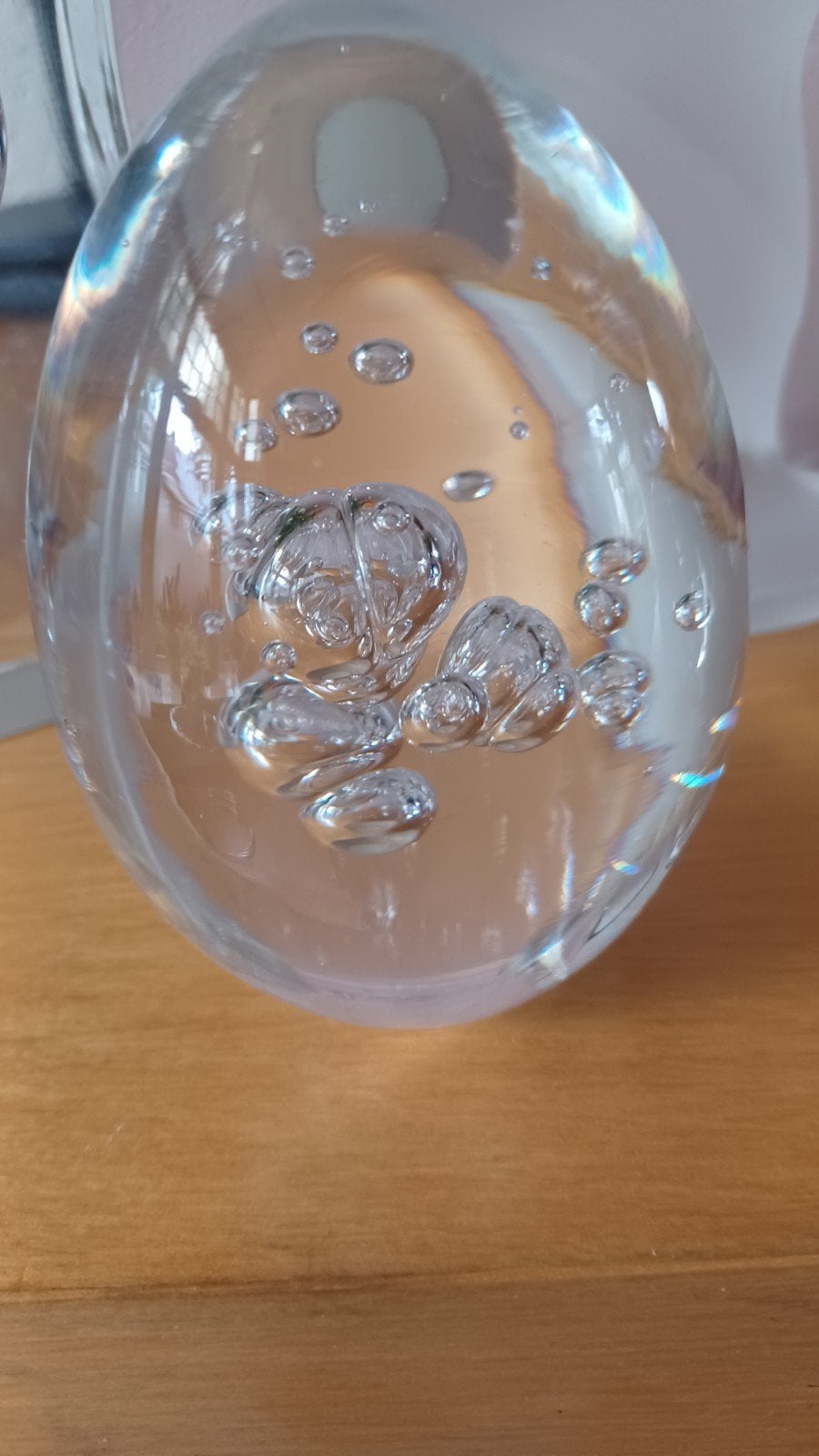 Royal Leerdam Kristal Glazen Ei met Luchtbellen, Antiek en Kunst, Ophalen of Verzenden