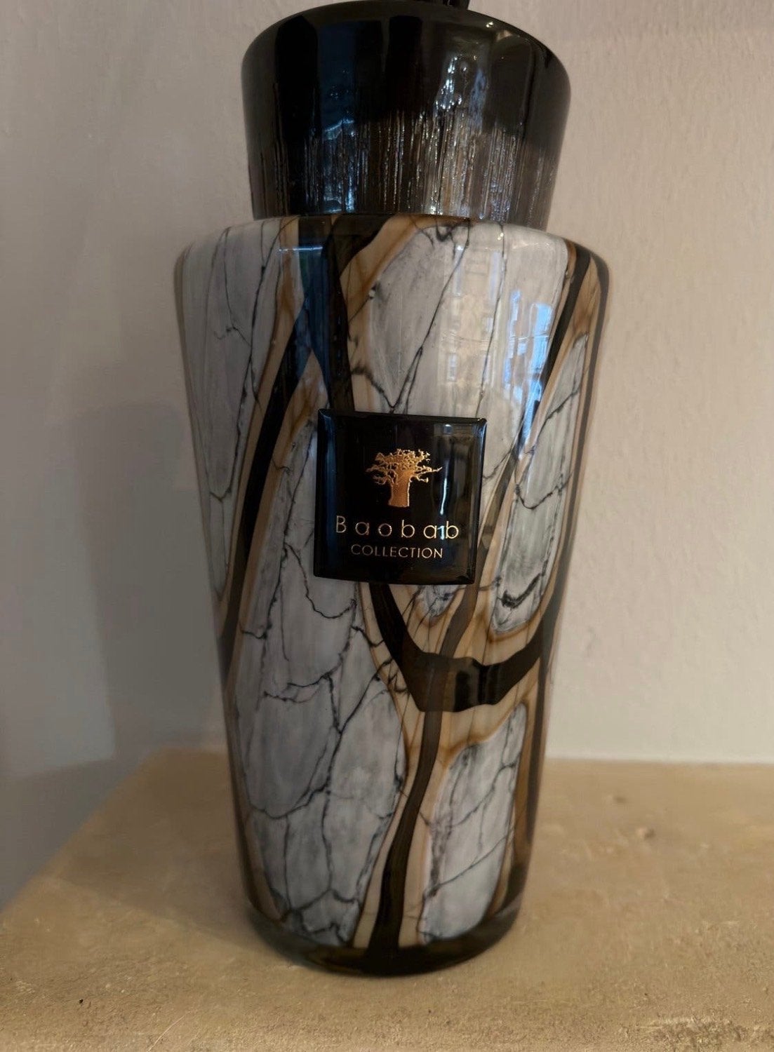 Baobab Collection Geurdiffuser Totem - Marble - 2 Liter, Ophalen, Meerkleurig, Met patroon/structuur, Glas