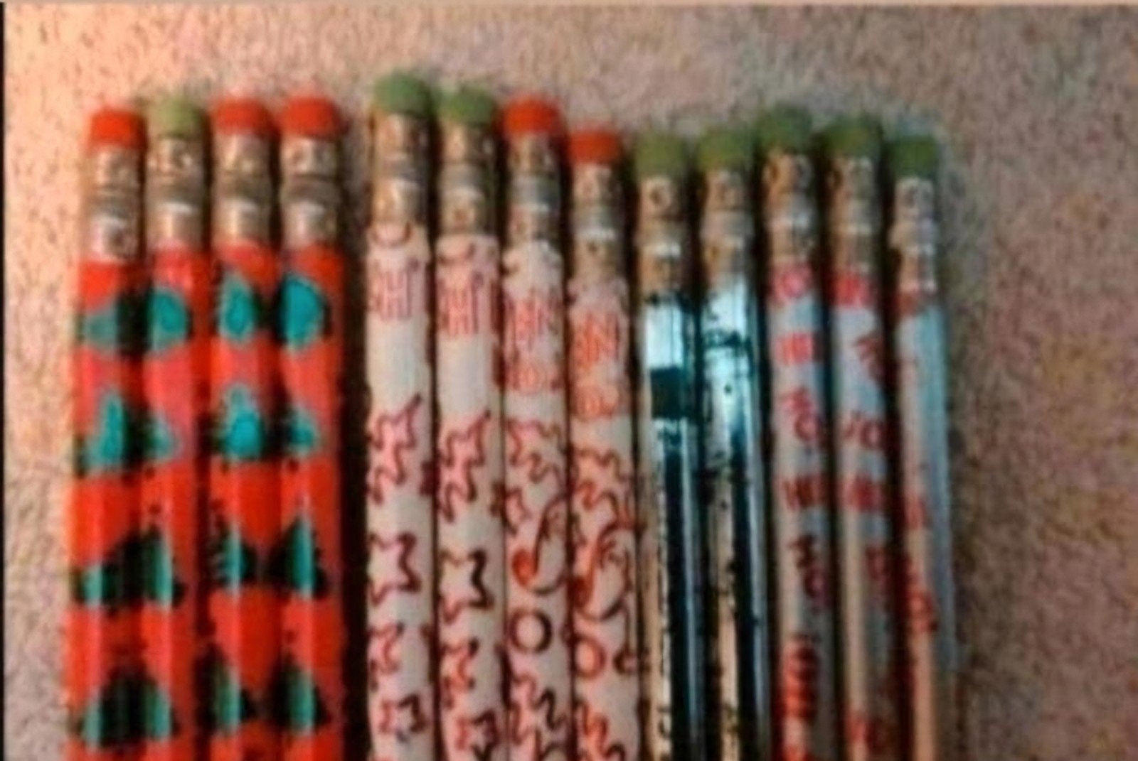 13 x kerst potlood met gum, Ophalen of Verzenden