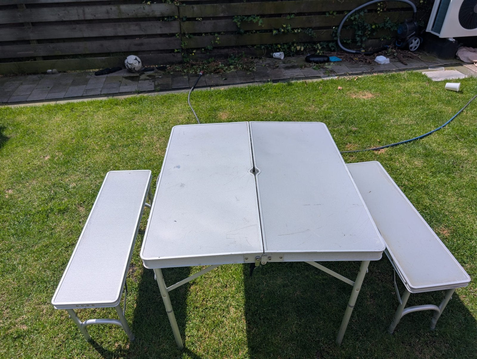 Mooie camping picknick tafel, Tuin en Terras, Ophalen, Zo goed als nieuw, Rechthoekig, Aluminium