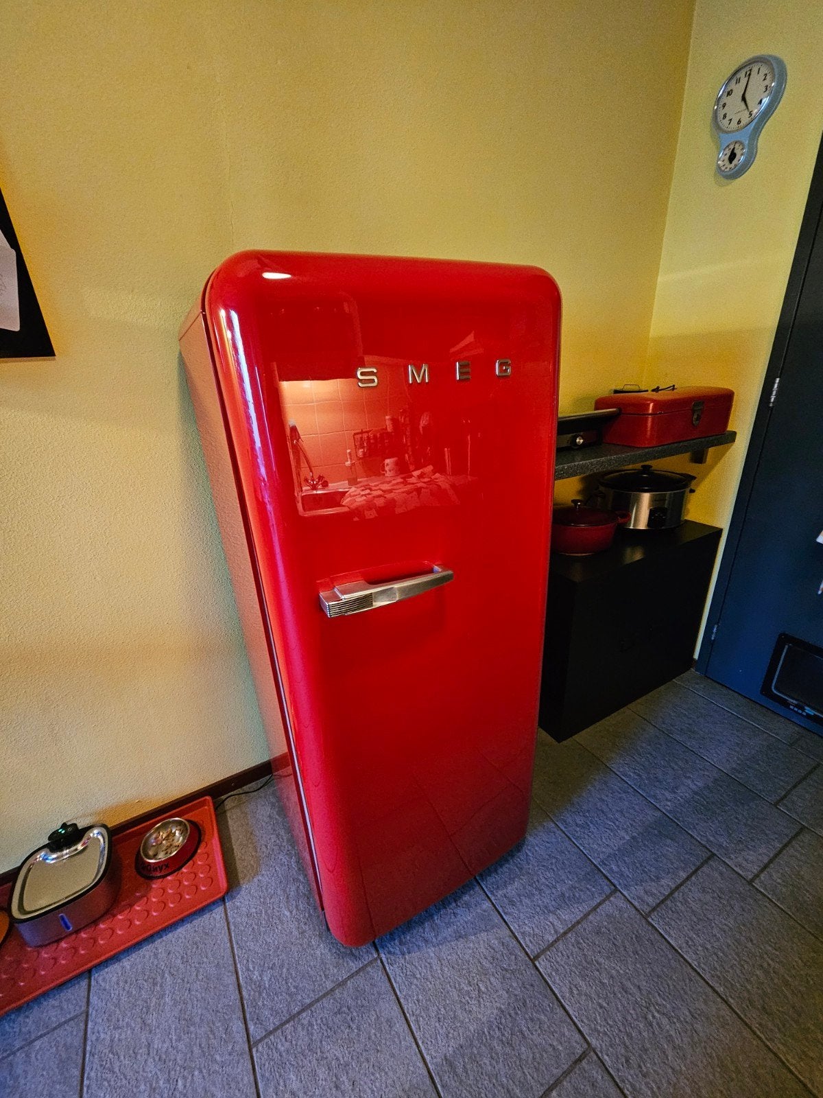 Rode Smeg Koelkast, Ophalen, 150 tot 200 liter, Gebruikt, 60 cm of meer