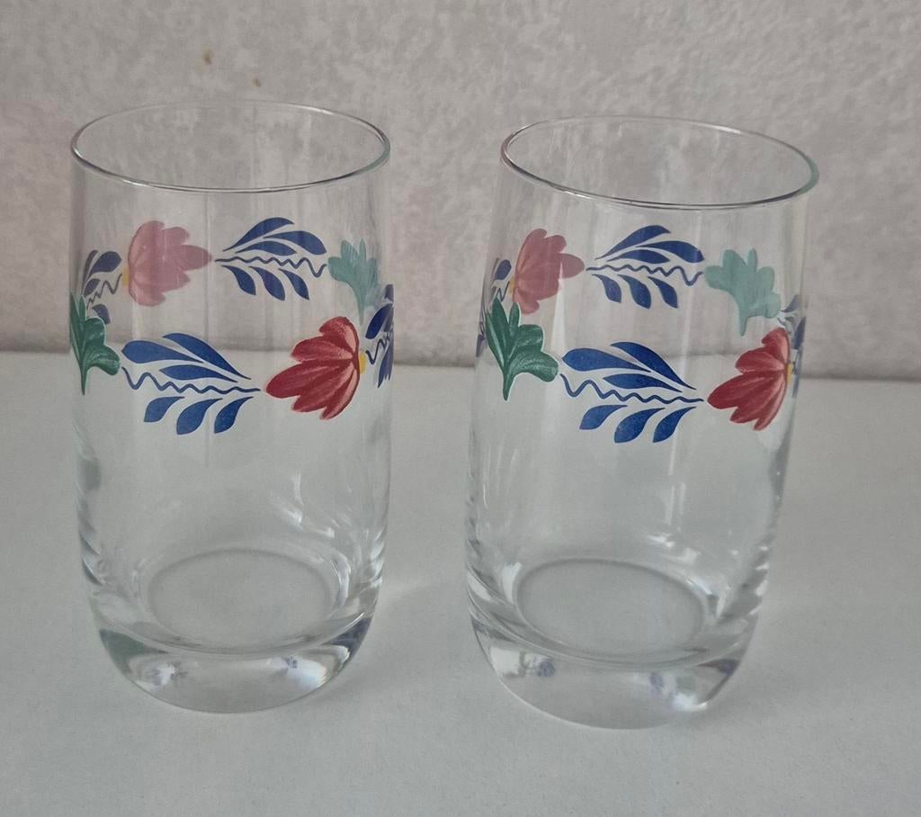 2 Boerenbont glazen, Verzamelen, Glas en Borrelglaasjes, Ophalen of Verzenden, Zo goed als nieuw