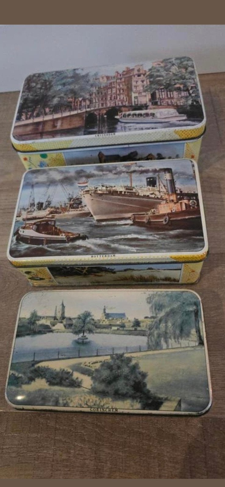 3 steden/ provincie blikken uitgegeven door de Bruinkoek, Verzamelen, Ophalen of Verzenden, Zo goed als nieuw, Koek(jes), Overige merken