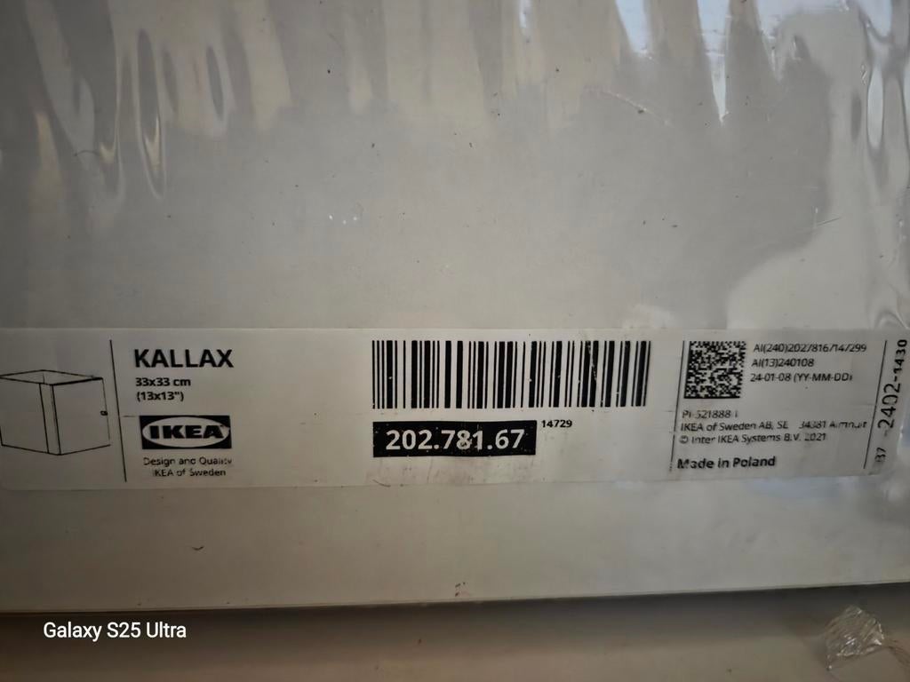 2X WIT IKEA KALLAX INZET NIEUW!, Huis en Inrichting, Kasten | Vitrinekasten, Ophalen, Nieuw, 50 tot 100 cm, Minder dan 100 cm