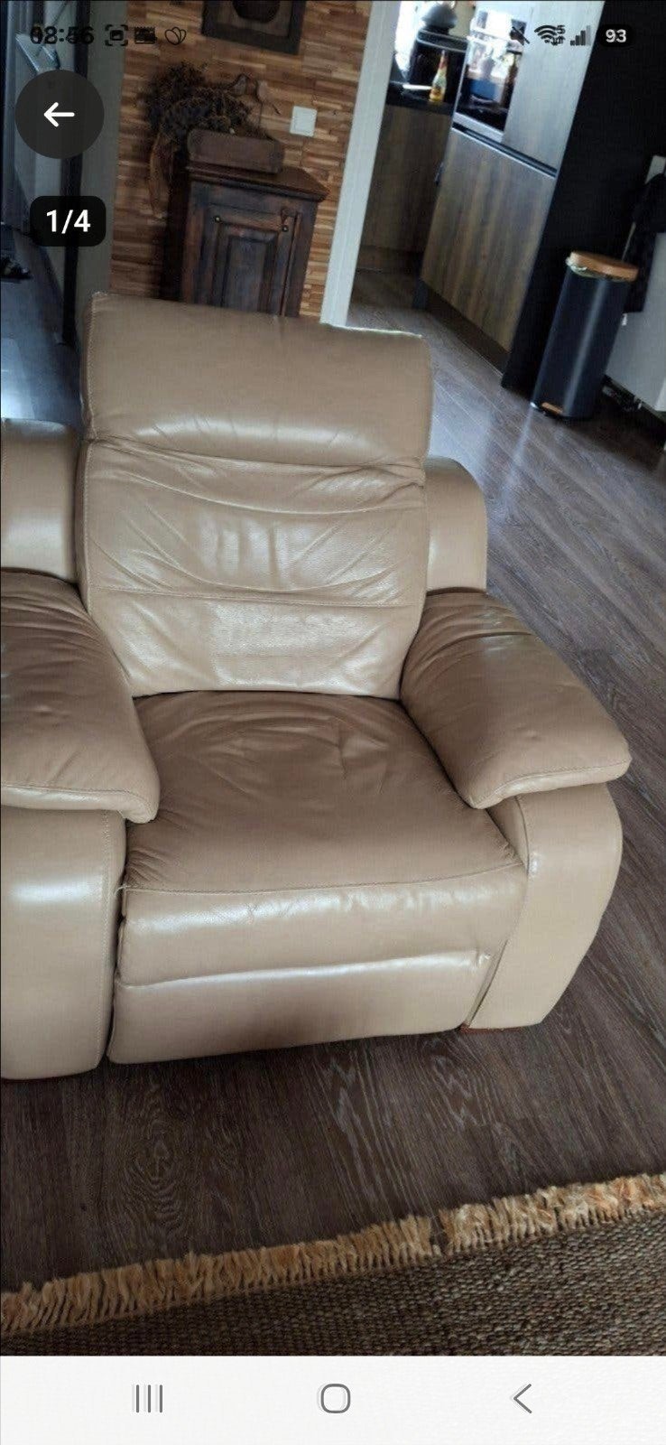 leren relax stoel niet electrisch, Ophalen, Zo goed als nieuw, 75 tot 100 cm, 50 tot 75 cm