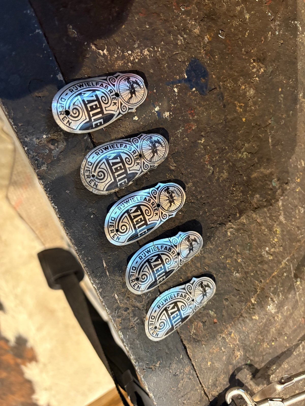 Gazelle plaatjes - Vintage fiets emblemen, Gebruikt, Overige typen, Staal, Ophalen of Verzenden
