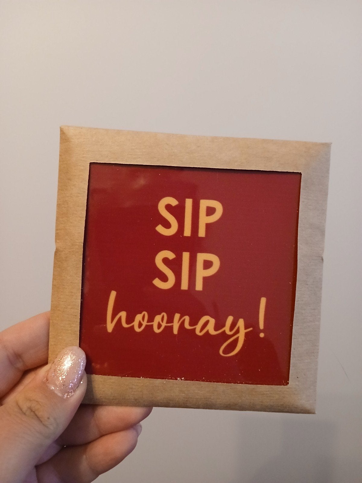 Onderzetter 'Sip Sip Hooray!' - Bloomshove Sale!, Ophalen of Verzenden