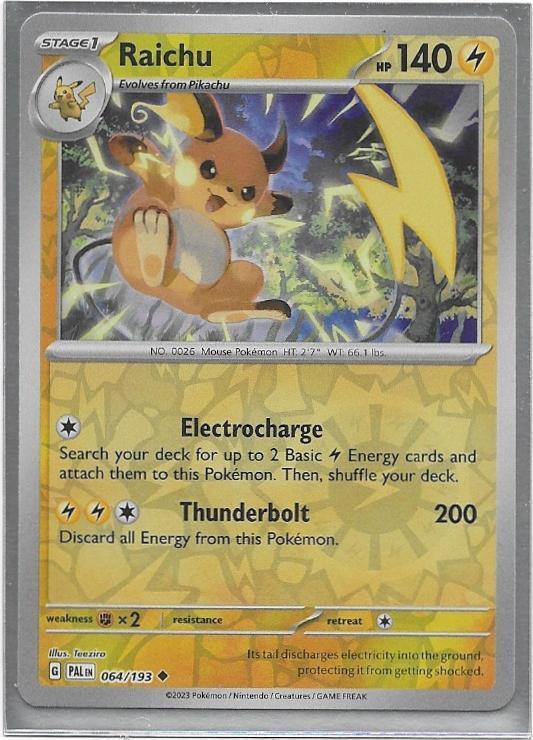 Paldea Evolved,  Raichu [reverse] 64/193, Verzenden, Nieuw, Losse kaart