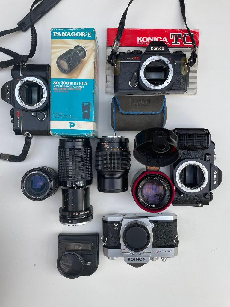 Konica analoge camera en lenzen (zie lijst), Ophalen of Verzenden, Compact, Overige Merken