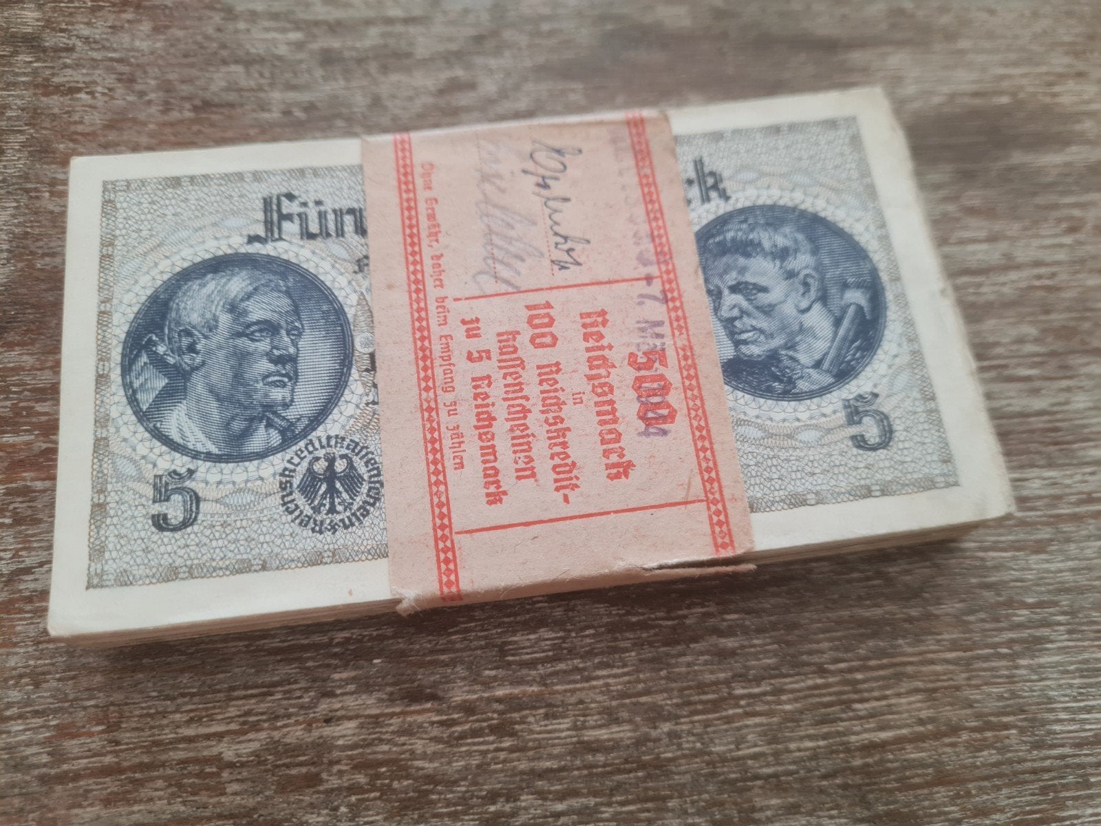 Bundel 100x 5 Reichsmark Tweede Wereldoorlog, Ophalen of Verzenden, Overige soorten, Nederland
