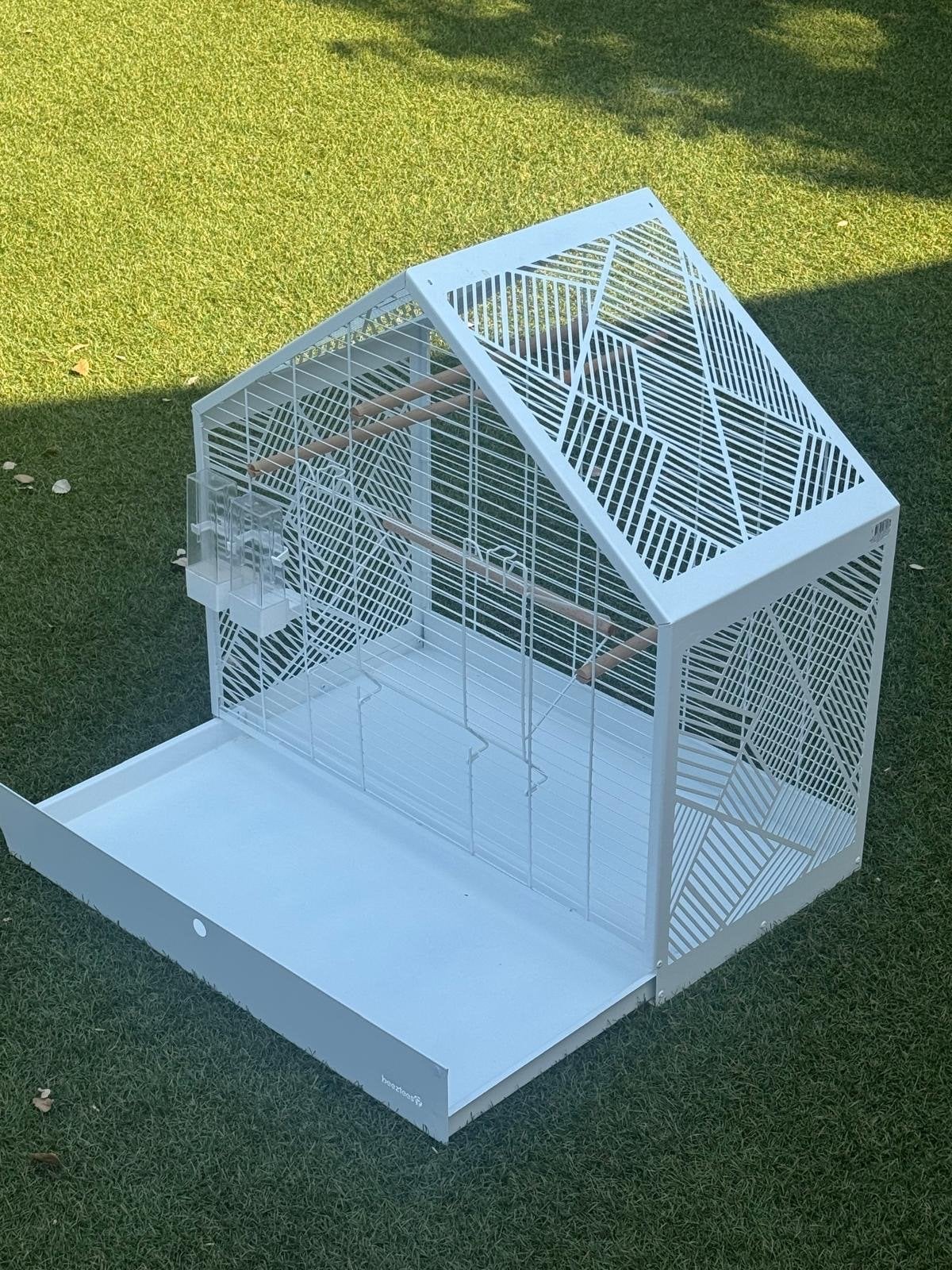 Mooie luxe witte vogelkooi, Dieren en Toebehoren, Vogels | Hokken en Kooien, Ophalen, Zo goed als nieuw, Metaal, Vogelkooi