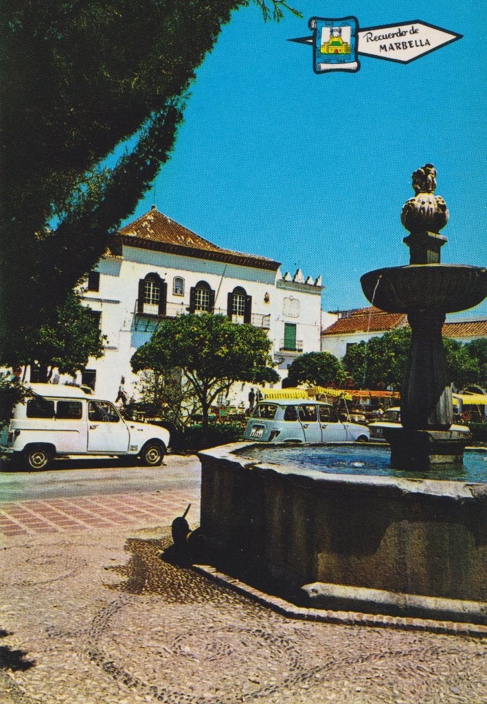Spanje Marbella  Generaals Plein fontein, Verzenden, 1980 tot heden, Ongelopen, Stad of Dorp