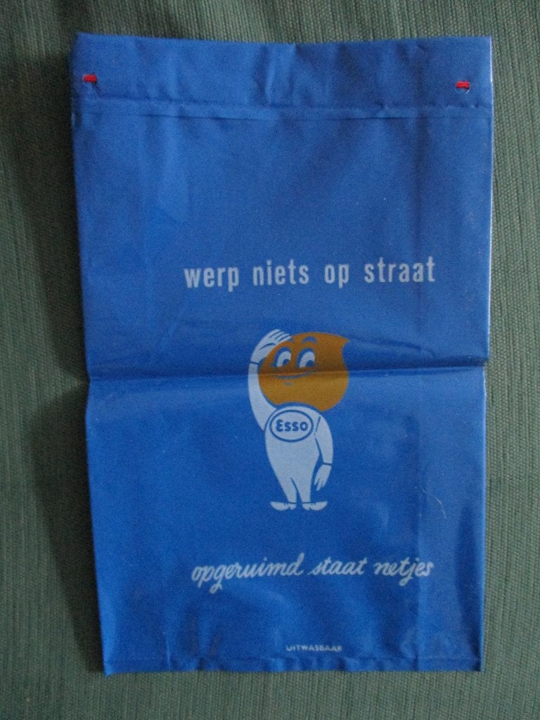 Plastic tas/zak Esso jaren 60 of 70, retro verzamelitem, Verzenden, Zo goed als nieuw