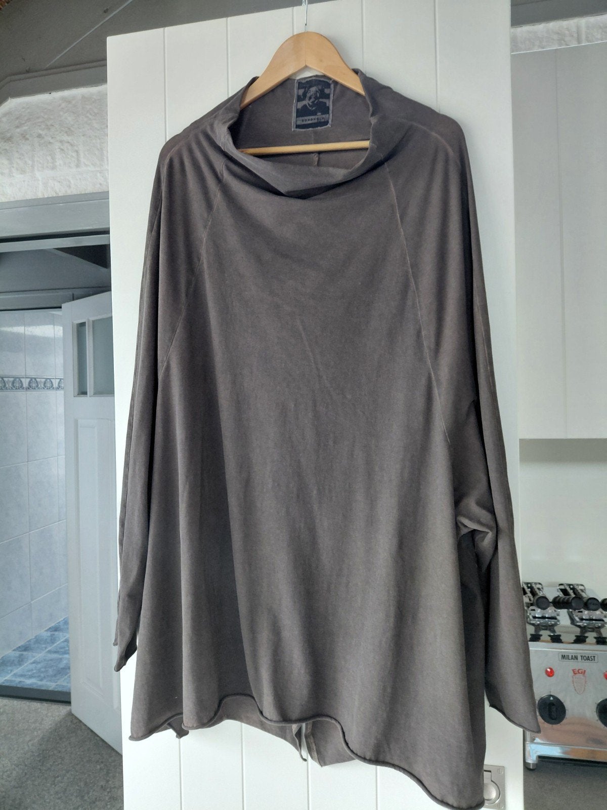 Rundholz tuniek.  Aparte kraag. maat l. taupe, Verzenden, Zo goed als nieuw, Bruin, Boven de knie