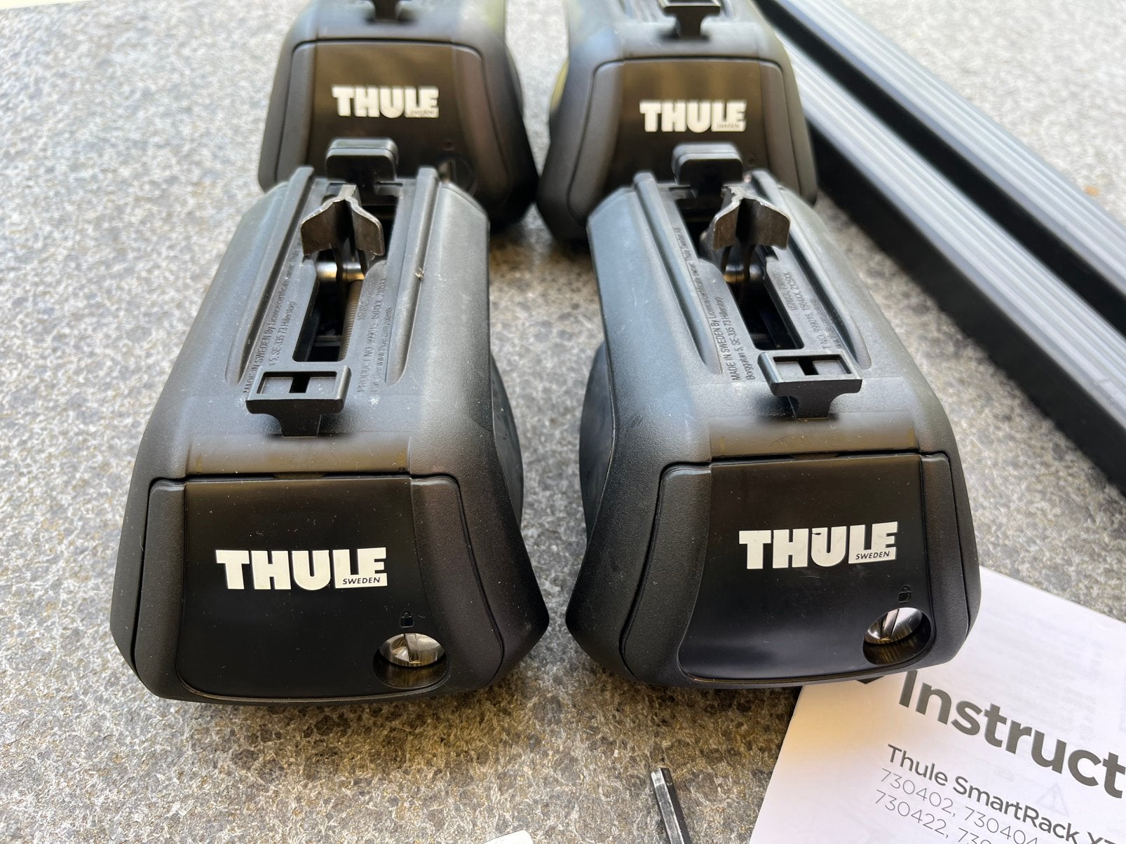 Thule 730402 dragers uni. voor open dakrail o.a. VW - Skoda, Auto diversen, Dakdragers, Ophalen of Verzenden, Zo goed als nieuw