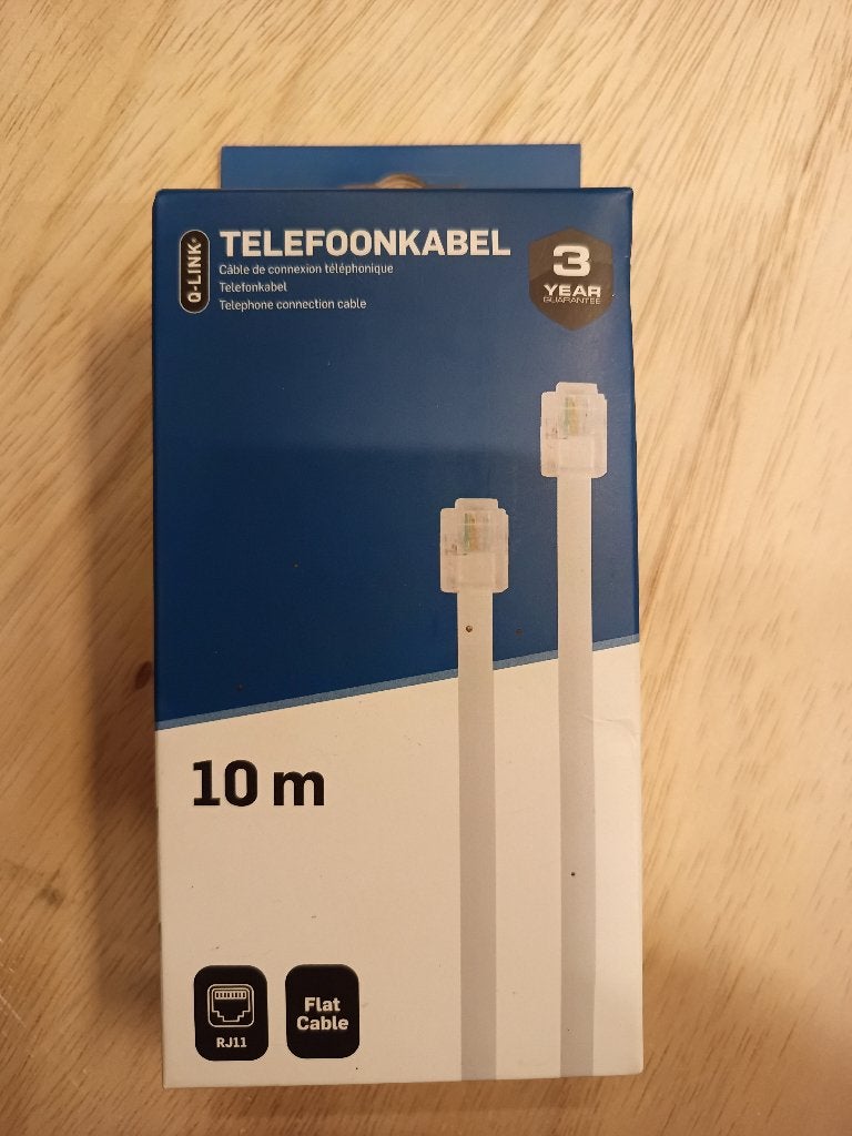 telefoonkabel  10m, Ophalen of Verzenden, Nieuw, Kabel of Snoer