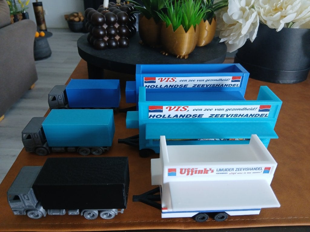 3 soorten Foodtrucks / VIS Verkoopwagens MINIATUUR, Ophalen of Verzenden, Nieuw, 1:50 tot 1:144