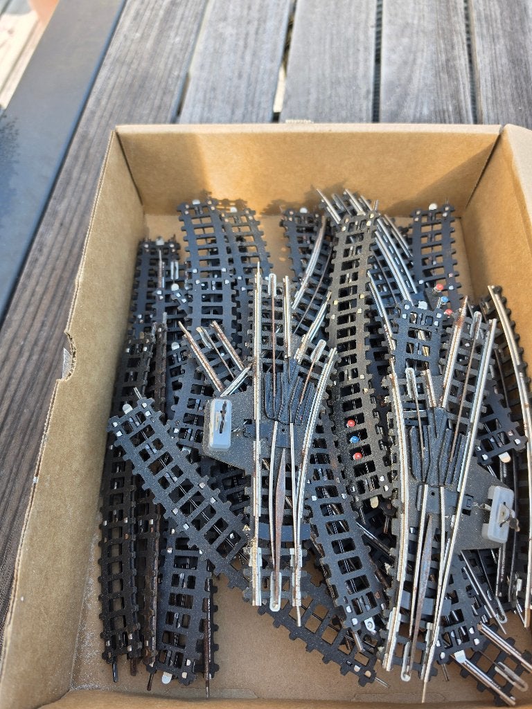 Lot Trix kartonnen sporen, Wisselstroom, Gebruikt, Trix, Rails