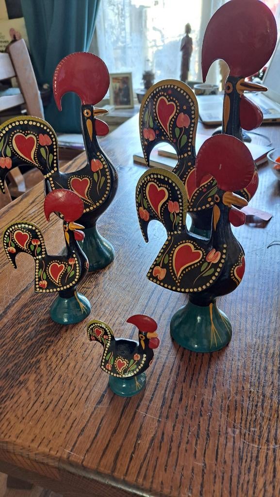 Set van 5 Portugese Barcelos hanen - Handgeschilderd, Verzamelen, Poppetjes en Figuurtjes, Gebruikt, Ophalen