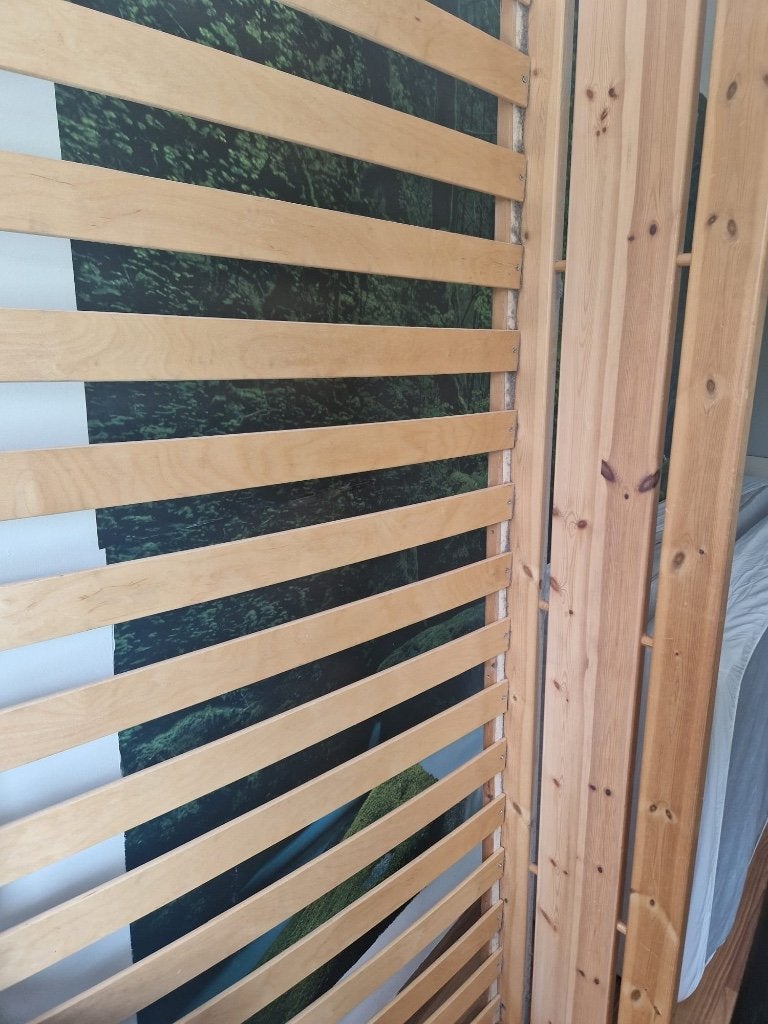 houten eenpersoonsbed, Ophalen, Gebruikt, 90 cm, Eenpersoons