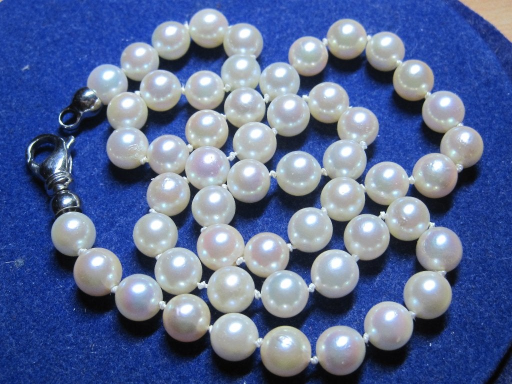 Vintage cultivé parel ketting 14K gouden slot goed kwaliteit, Ophalen, Goud, Ketting