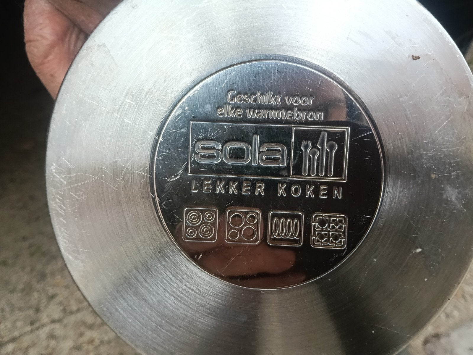 Sola Pannenset - Geschikt voor elke warmtebron, Gebruikt, Pannenset, Ophalen of Verzenden, Rvs