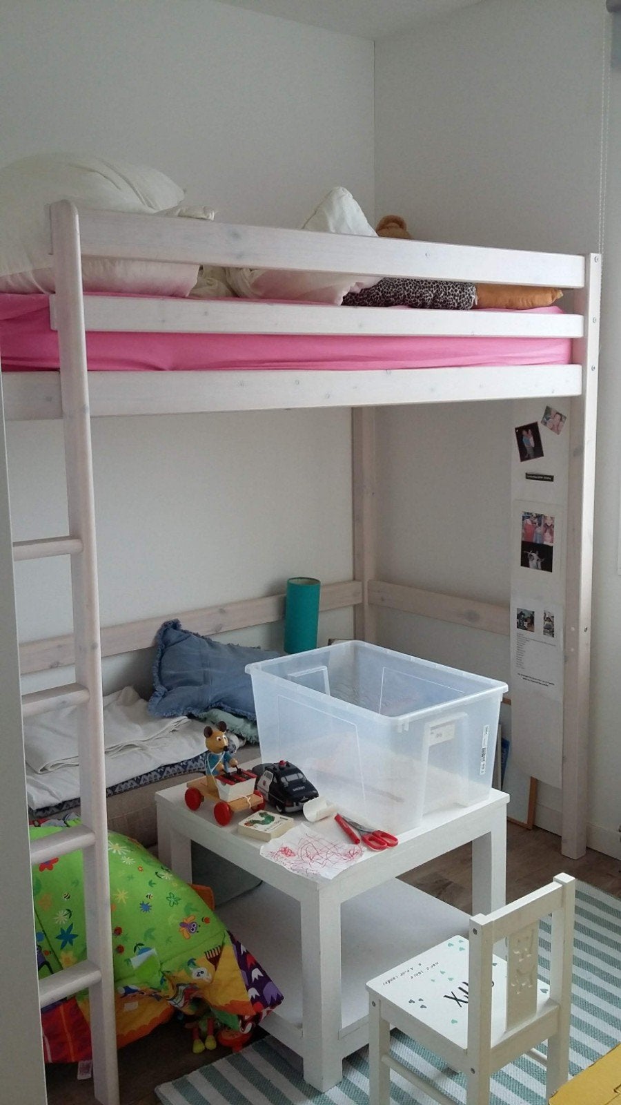 Hoogslaper, goede staat, ingekort naar 120 cm hoogte, gratis, Huis en Inrichting, Slaapkamer | Stapelbedden en Hoogslapers, Ophalen