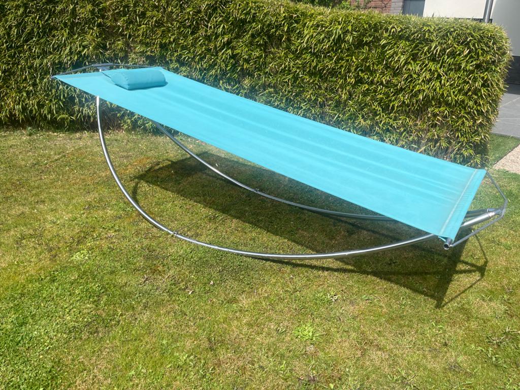 Royal Botania RVS Ligbed - Hele Jaar Buiten, Tuin en Terras, Ophalen, Zo goed als nieuw, Rvs