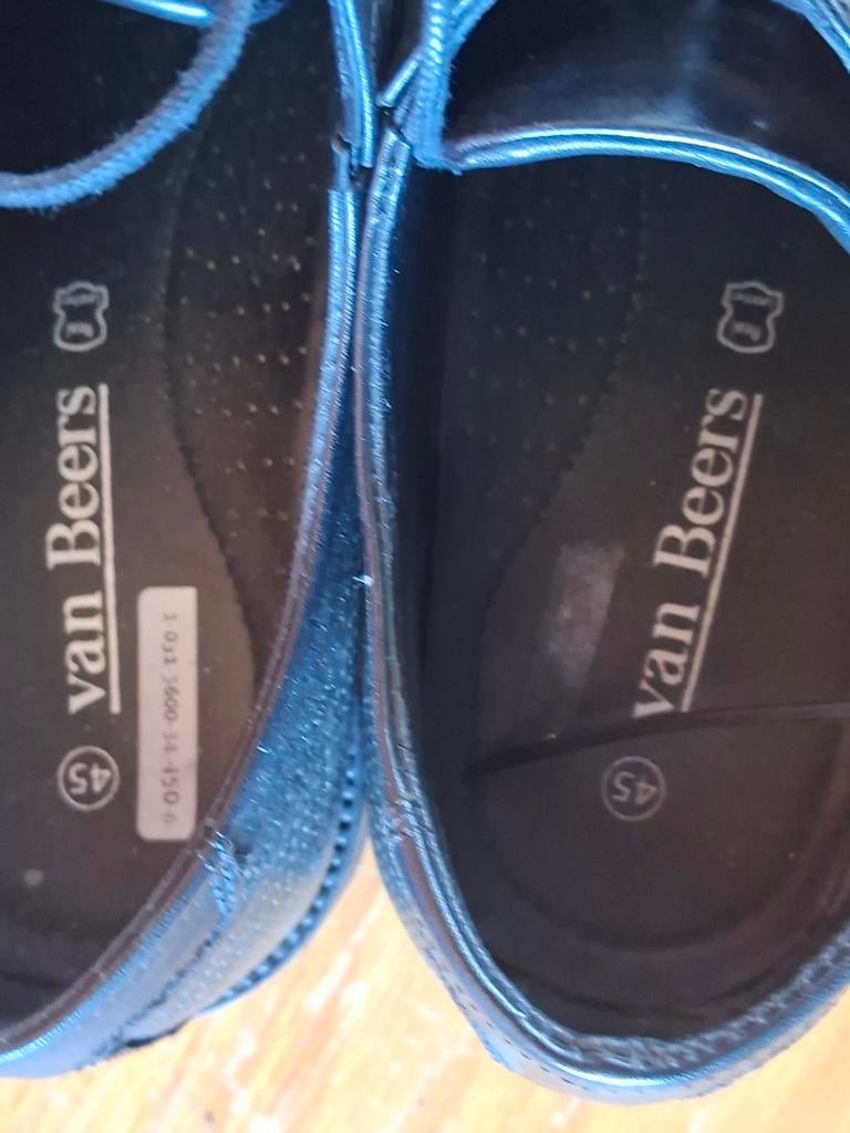 Nette zwarte veterschoenen van Van Beers, maat 45, Kleding | Heren, Schoenen, Zwart, Ophalen of Verzenden, Van Beers, Gedragen