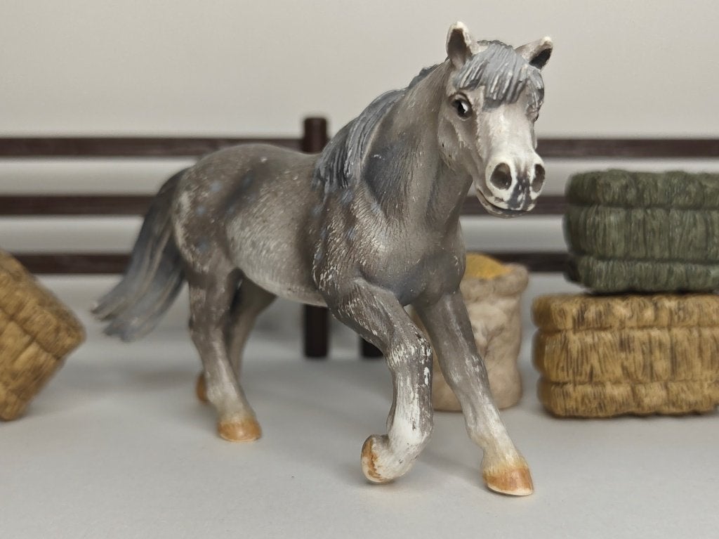 Schleich grijze rijpony 13298, Ophalen of Verzenden, Gebruikt