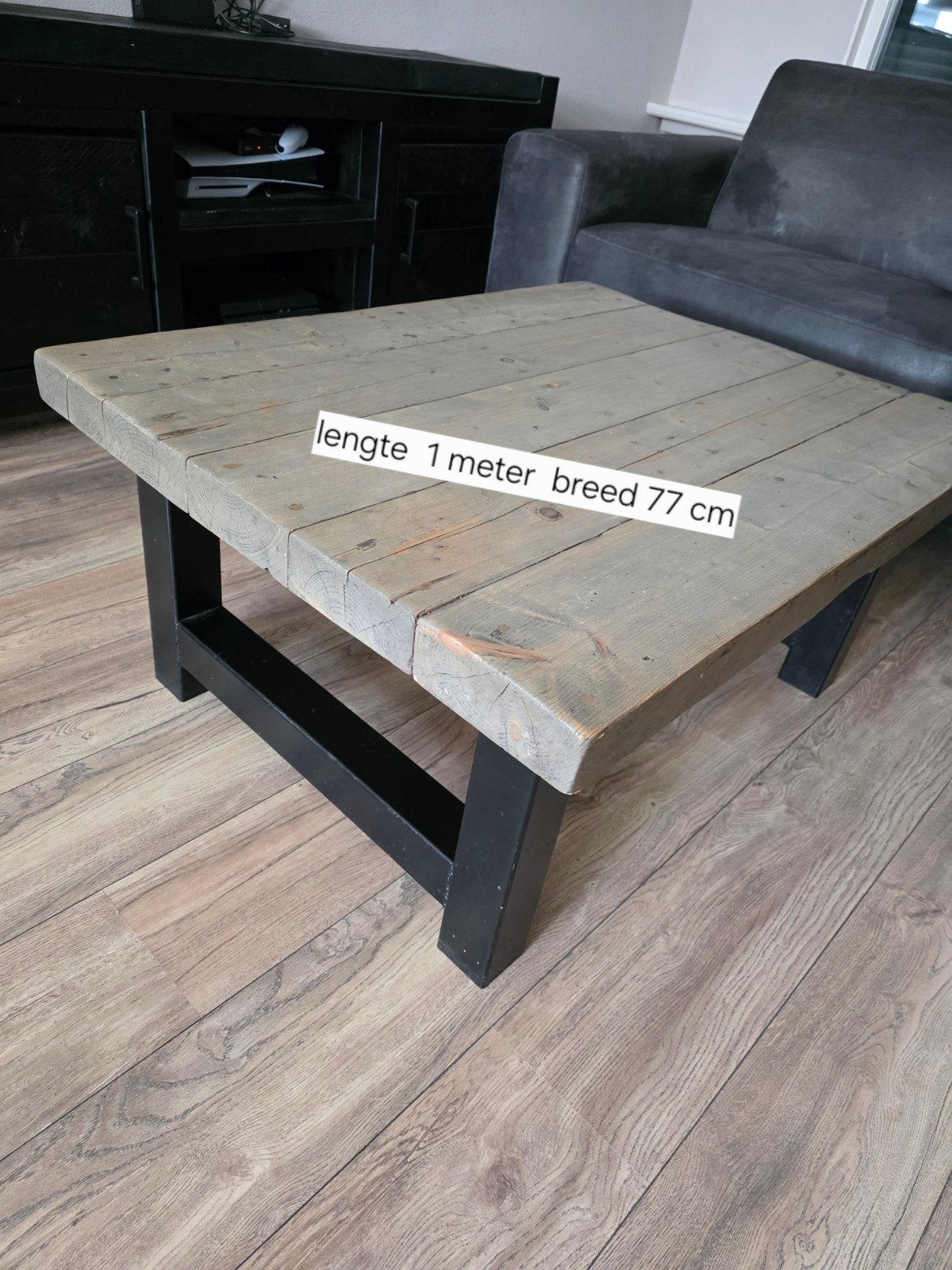 Eikenhouten eettafel, salontafel en tv-meubel, Ophalen, Gebruikt, Eikenhout, 50 tot 100 cm