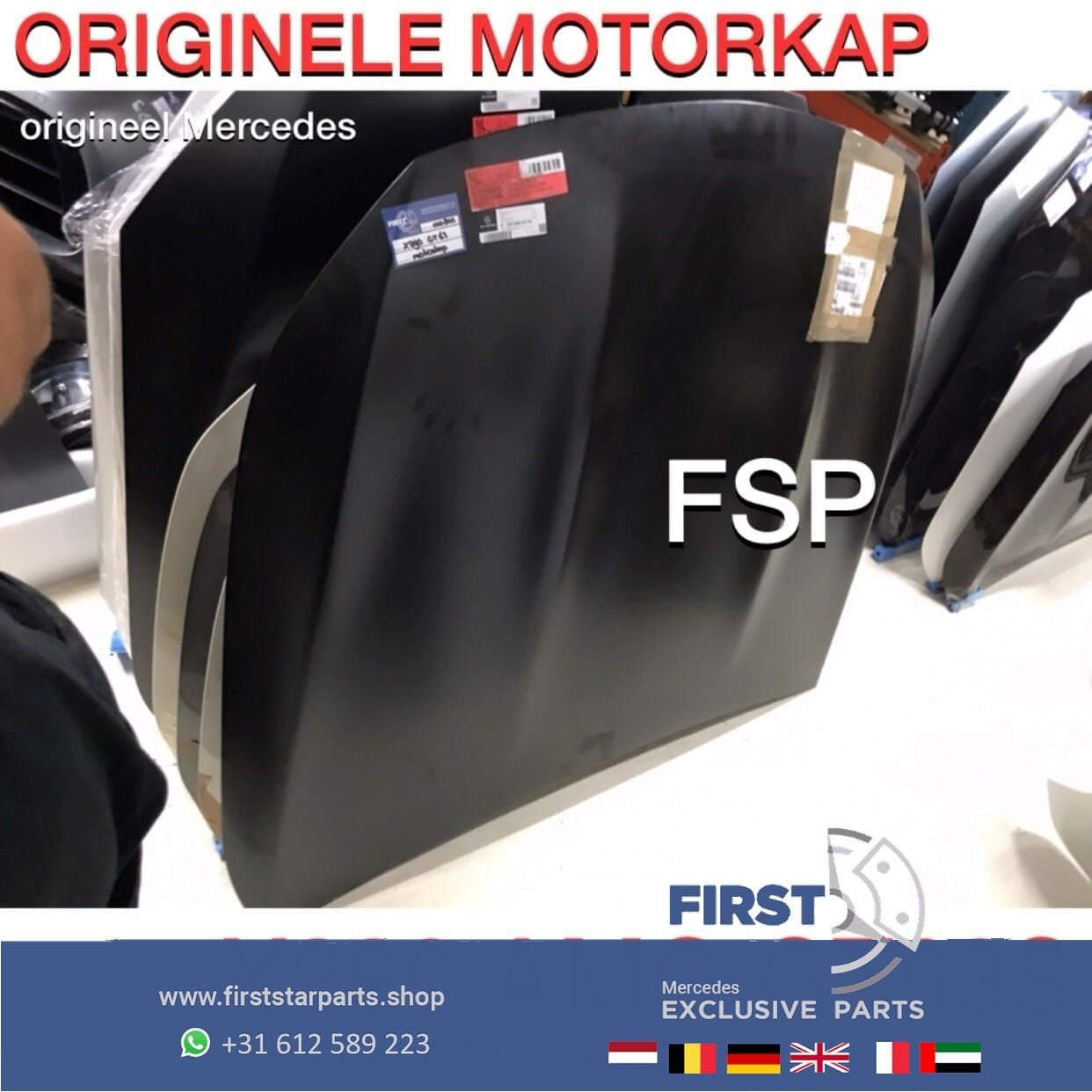 X290 GT 63 S AMG MOTORKAP ORIGINEEL Mercedes GT63S AMG 2018-, Gebruikt, -, Voor, Ophalen of Verzenden