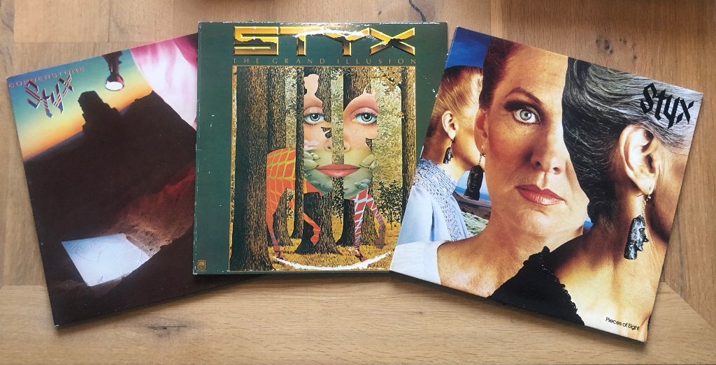 STYX - Pieces of eight, Cornerstone & Grand illusion (3 LPs), Cd's en Dvd's, LP, Ophalen of Verzenden, Zo goed als nieuw, 12 inch