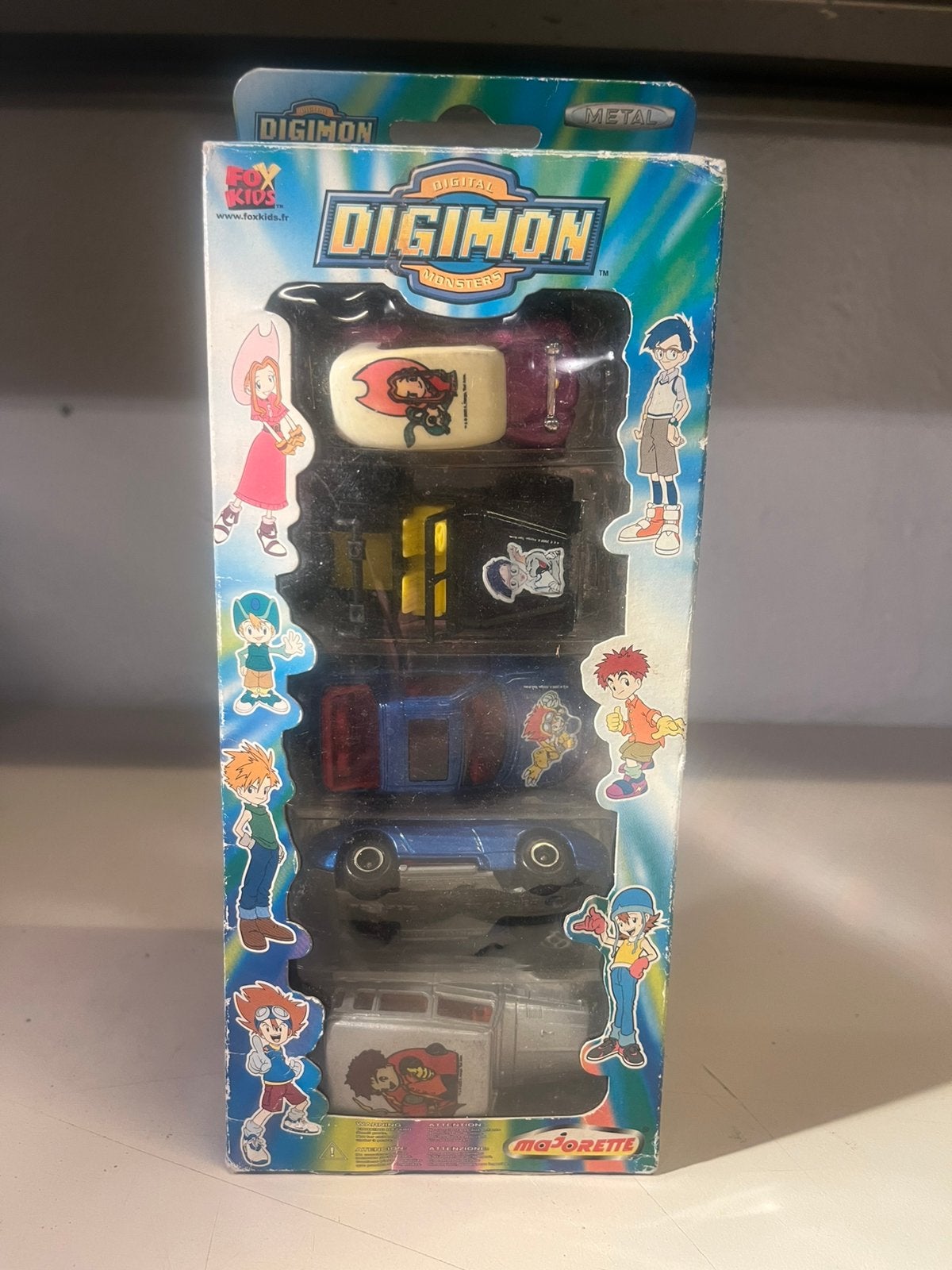 verzegelde set van 5 Majorette Digimon modelauto's 2000’s, Ophalen of Verzenden, Zo goed als nieuw