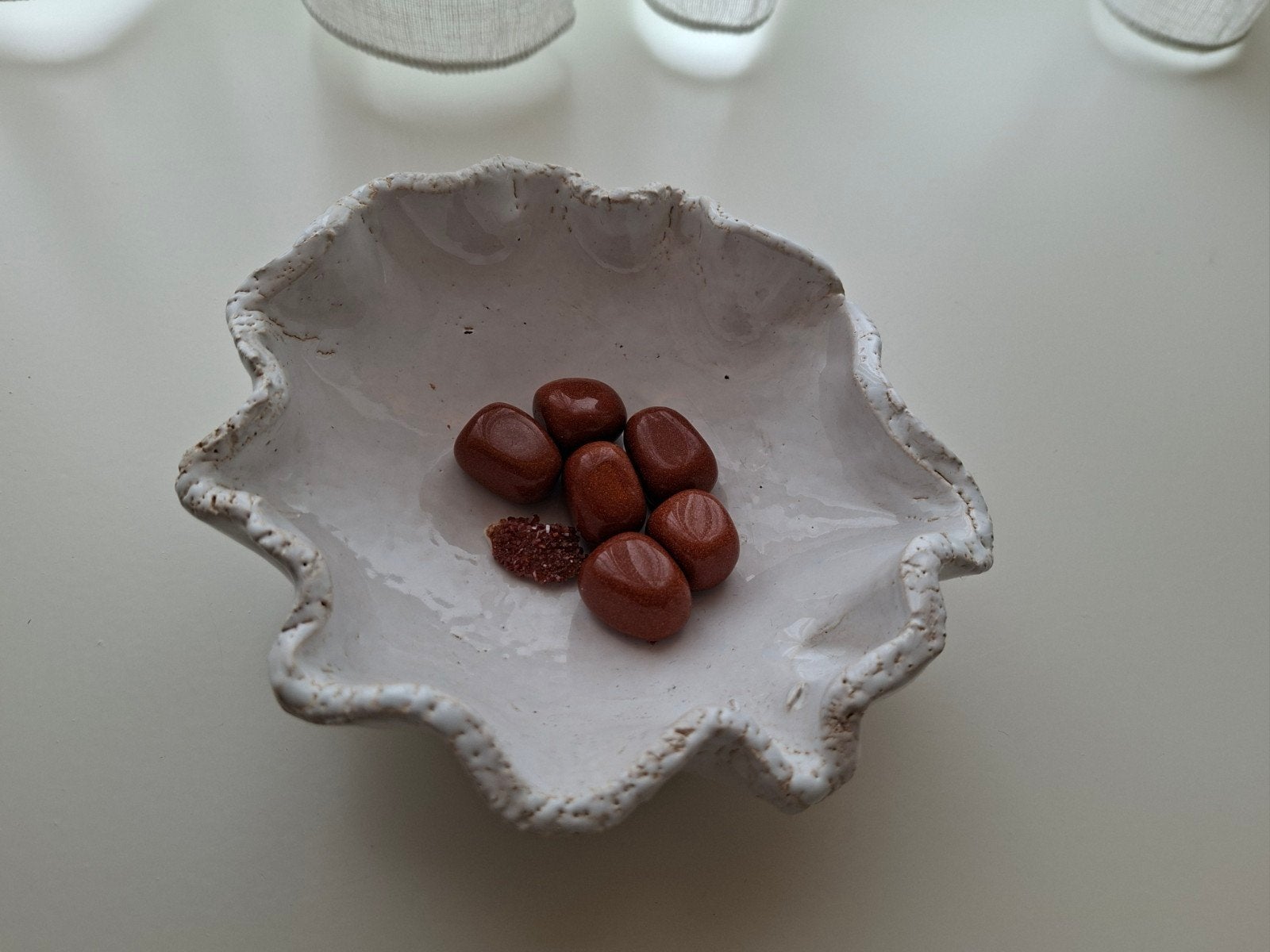 Bruine goudsteen en vanadiniet cluster, Ophalen of Verzenden, Zo goed als nieuw, Bruin, Steen/keramiek