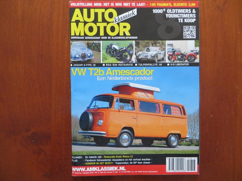 Auto Motor Klassiek 8 2013 Volkswagen T2b Amescador, S-Type, Ophalen of Verzenden, Nieuw, Volkswagen