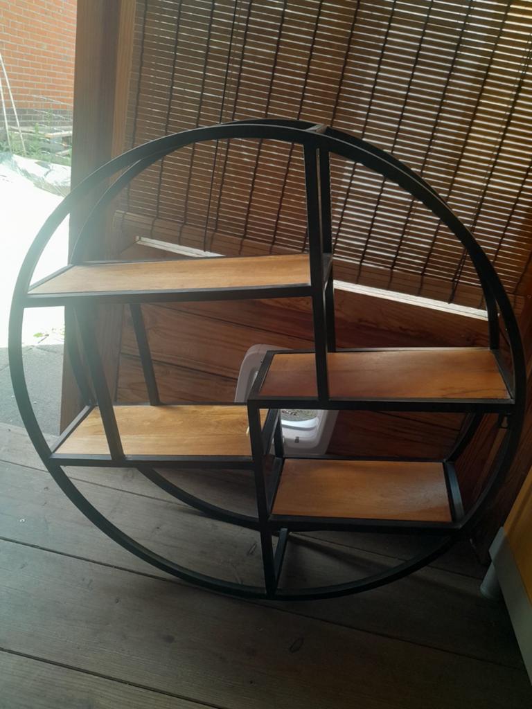 Ronde wandrek, hout metaal 76 rond diep c.a 20 cm, Ophalen of Verzenden, Zo goed als nieuw