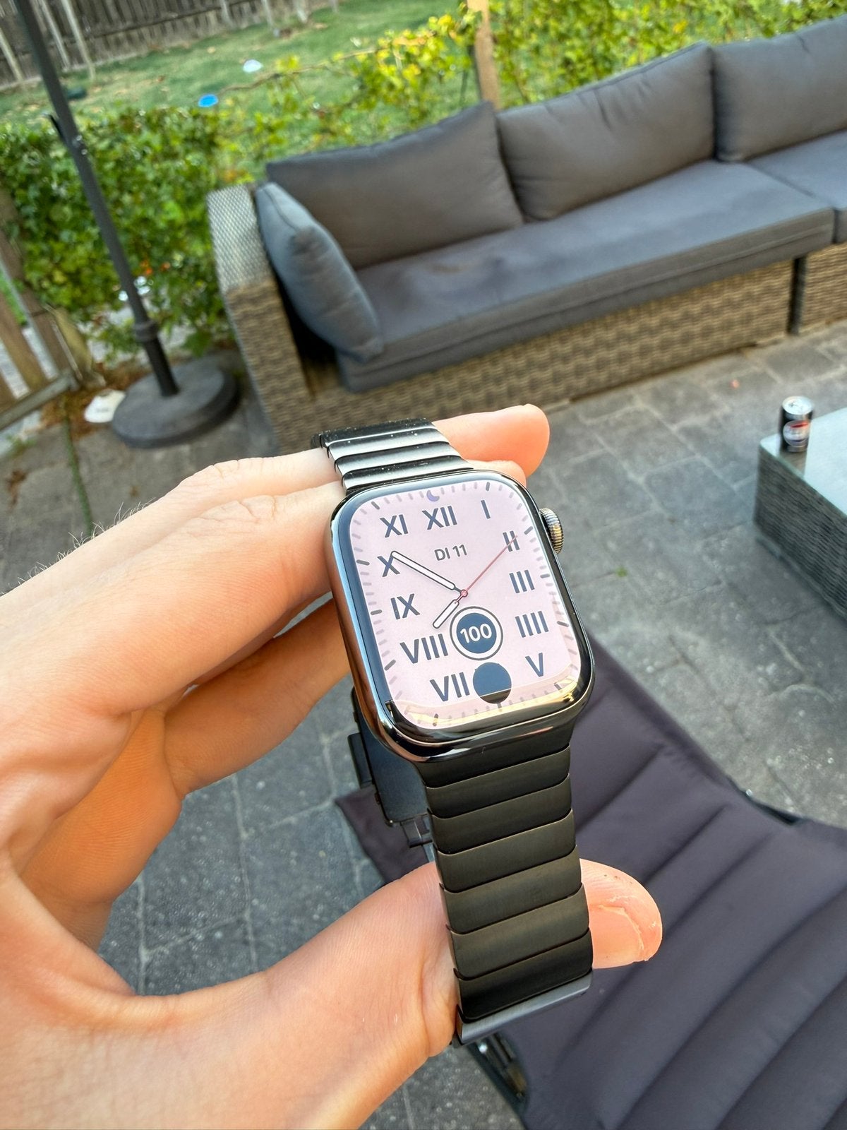 Apple Watch Series 9 Stainless Steel GPS + Cellular, Ophalen, Zwart, IOS, Zo goed als nieuw