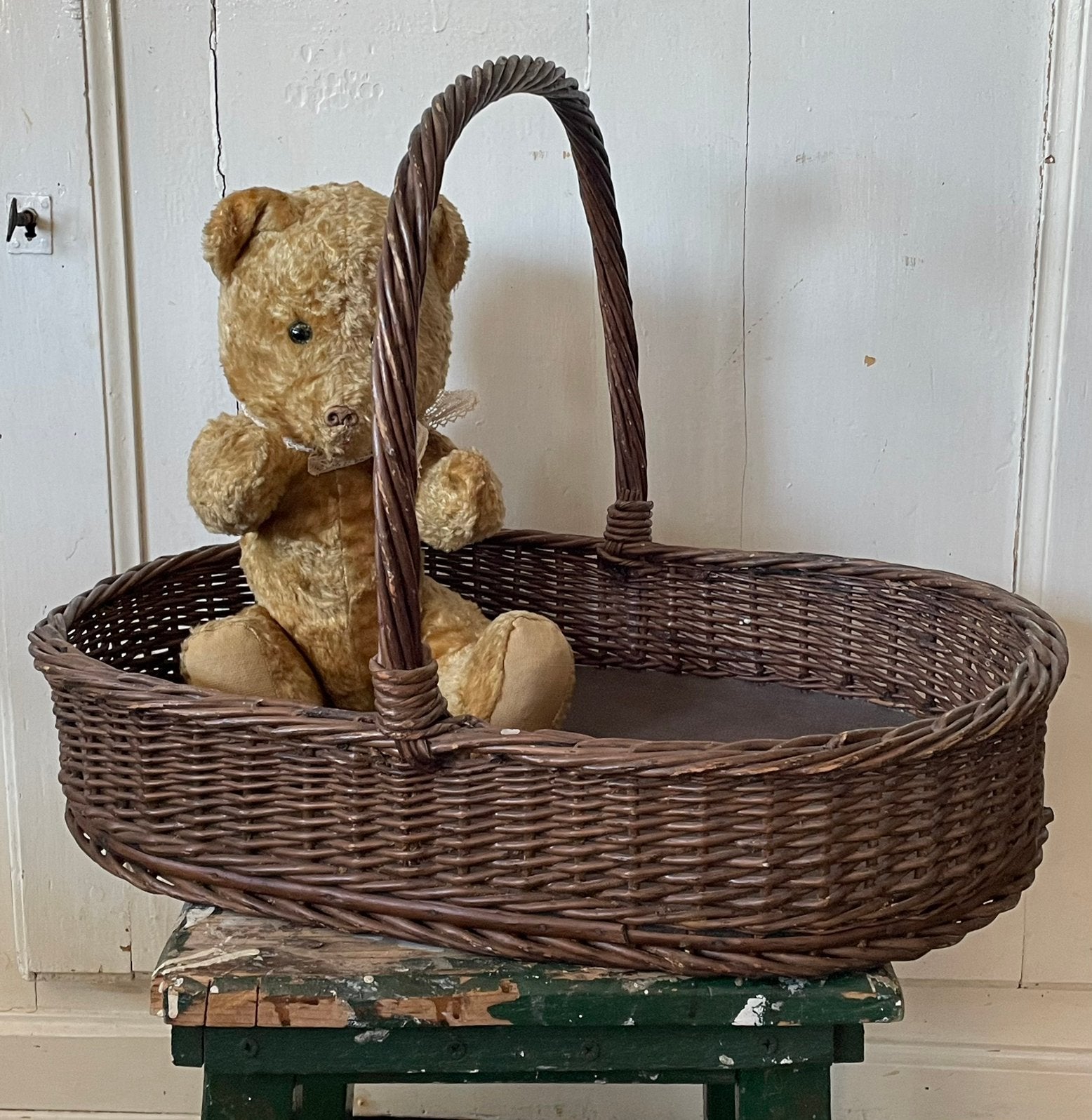 Brocante oude Franse bakkers mand, Ophalen of Verzenden