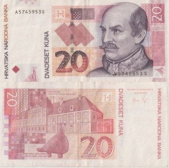 KROATIE 2012 20 kuna #39b VF, Verzenden, Overige landen, Los biljet