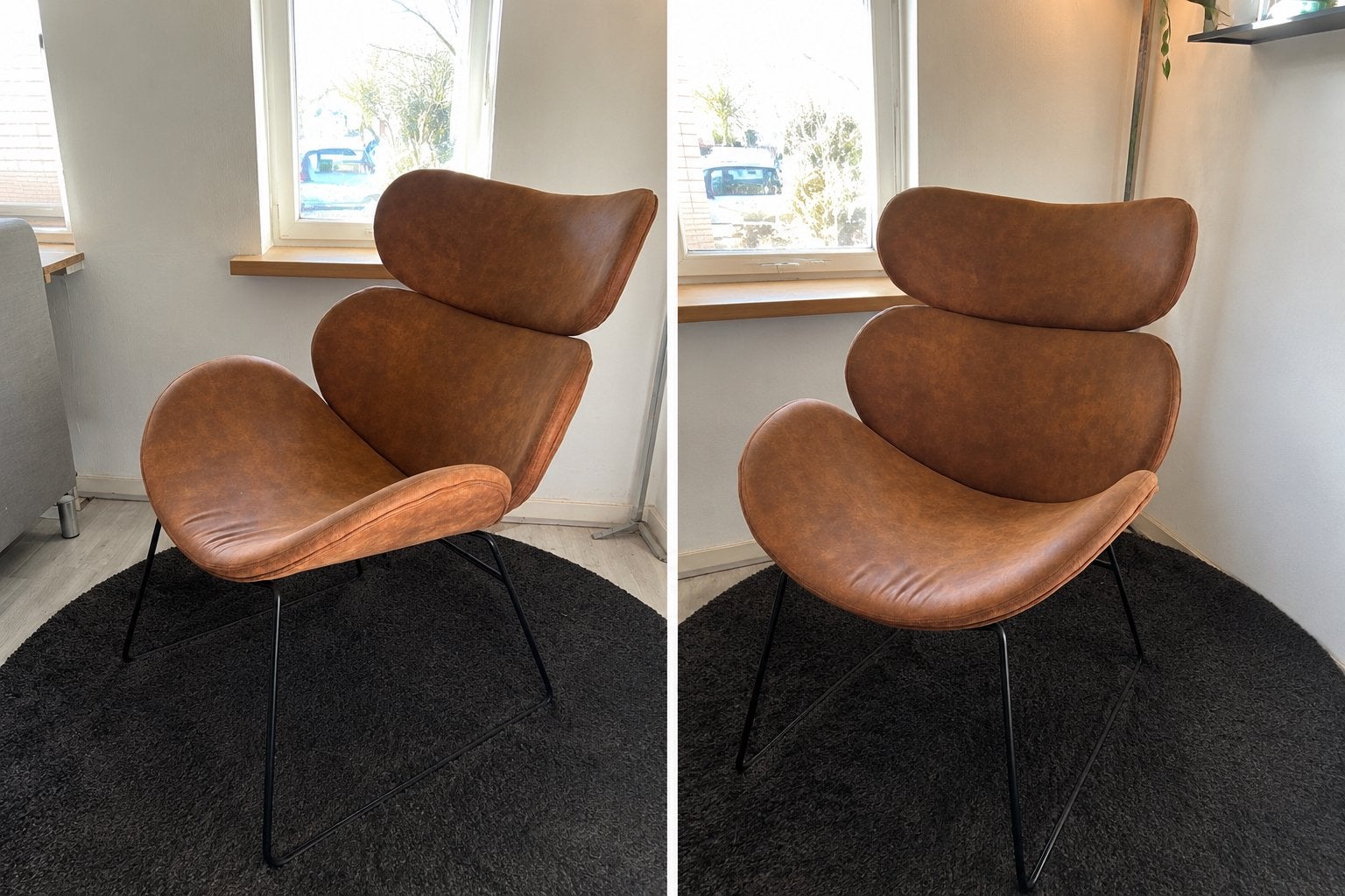 Bruine fauteuil - Comfortabele stoel, Ophalen, Gebruikt, Leer, 75 tot 100 cm