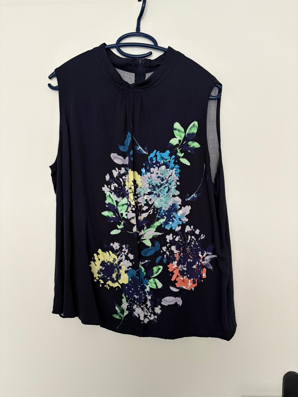 Blouse/top blauw met bloemen mt 42 Esprit, Kleding | Dames, Ophalen of Verzenden, Zo goed als nieuw, Maat 42/44 (L), Blauw