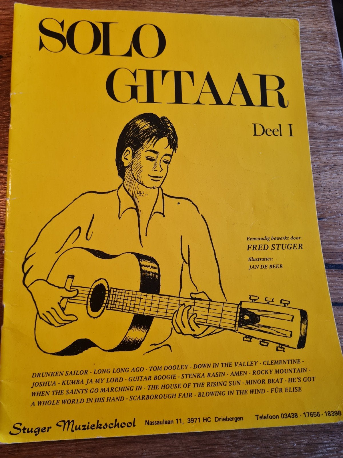 Solo Gitaar Deel I - Fred Stuger Muziekschool, Les of Cursus, Ophalen of Verzenden, Populair, Gitaar
