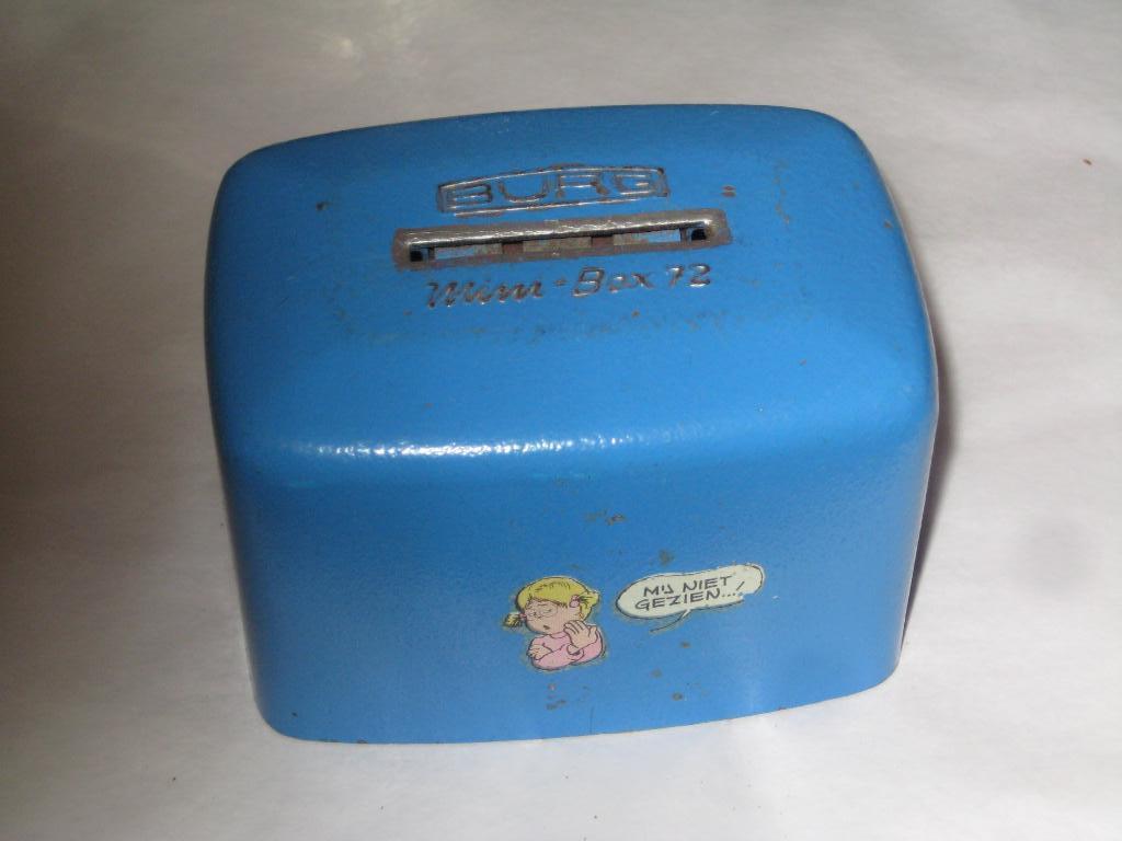 spaarpot burg mini - box 72, Verzamelen, Spaarpotten, Ophalen of Verzenden, Zo goed als nieuw, Metaal of Blik, Object of Gebouw