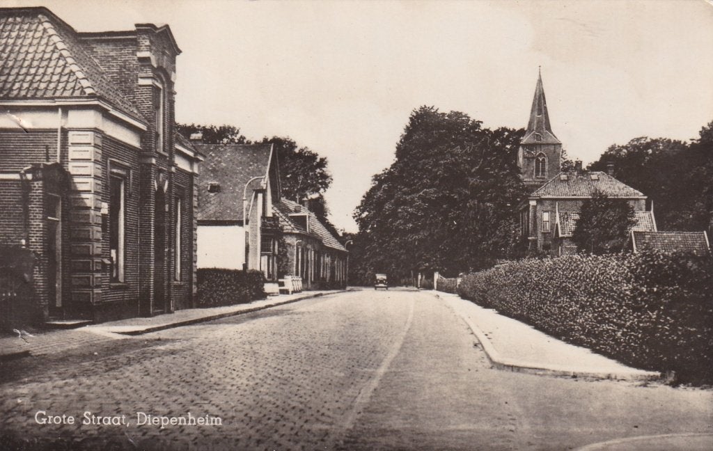 Oude Ansichtkaart Grote Straat, Diepenheim (Gelopen), Verzamelen, Ophalen of Verzenden, 1940 tot 1960, Gelopen, Overijssel