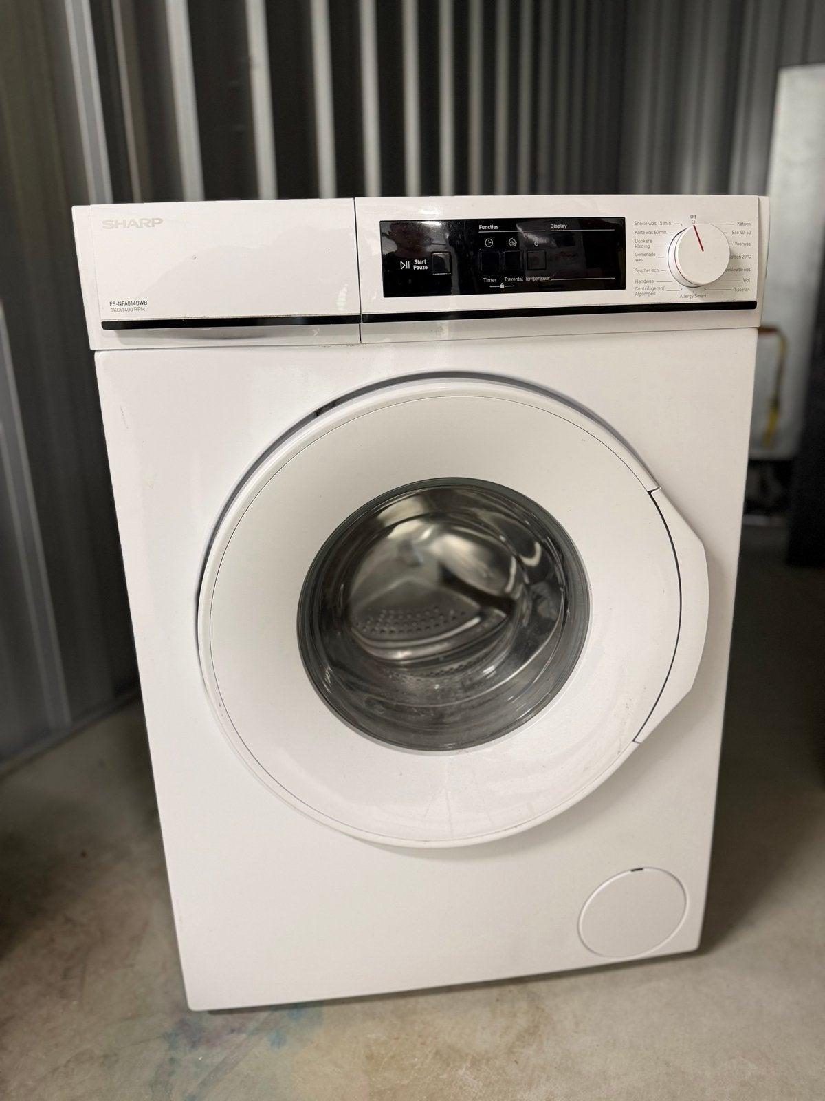 Sharp ES-NFA814WB Wasmachine 8kg 1400 RPM, Ophalen, 1200 tot 1600 toeren, 8 tot 10 kg, Zo goed als nieuw