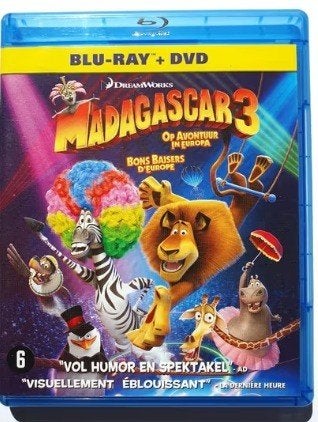 Blu ray + DVD: Madagascar 3, Cd's en Dvd's, Alle leeftijden, Film, Ophalen of Verzenden, Blu-ray