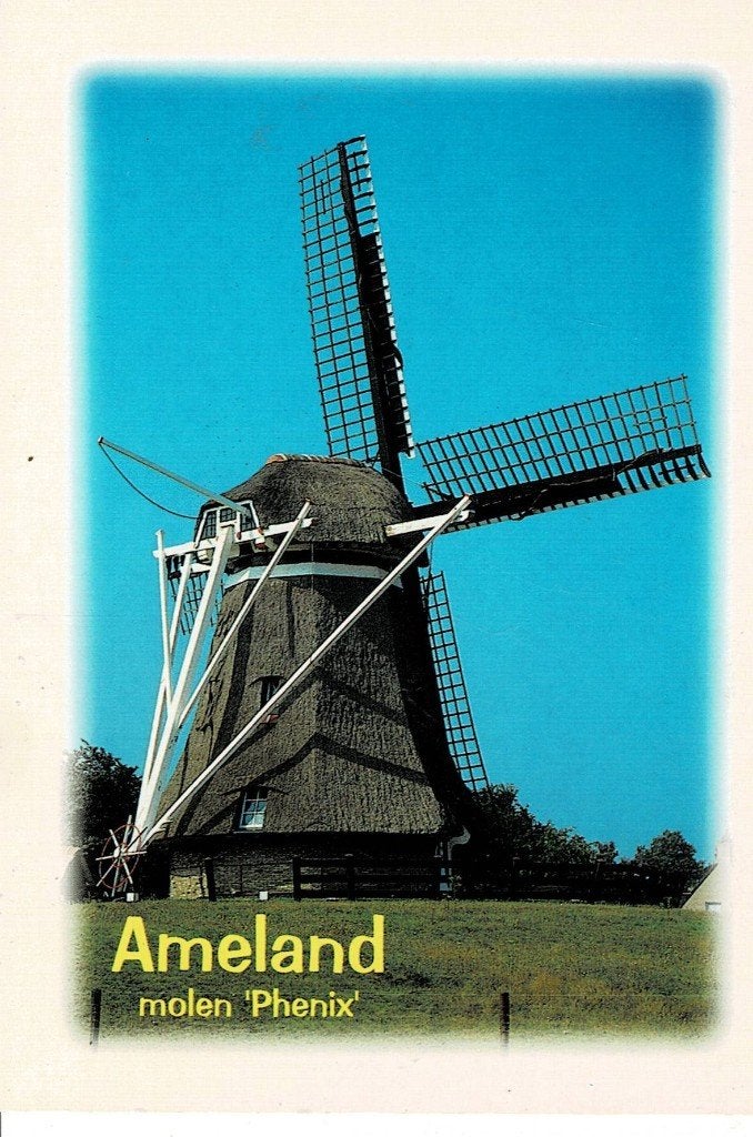 Ameland, molen, Ophalen of Verzenden, 1960 tot 1980, Gelopen, Waddeneilanden