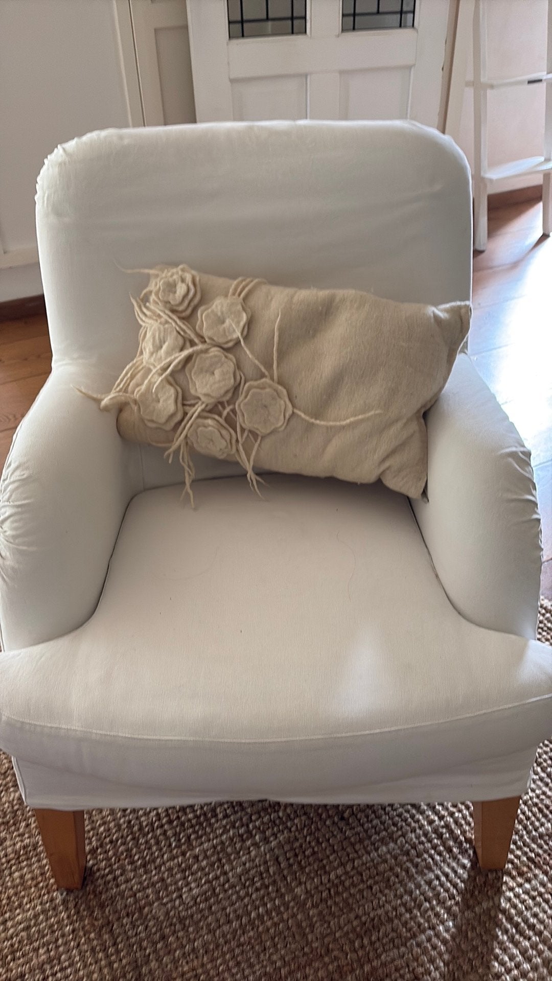 Witte fauteuil, Huis en Inrichting, Stoelen, Ophalen, Gebruikt, Twee, Wit